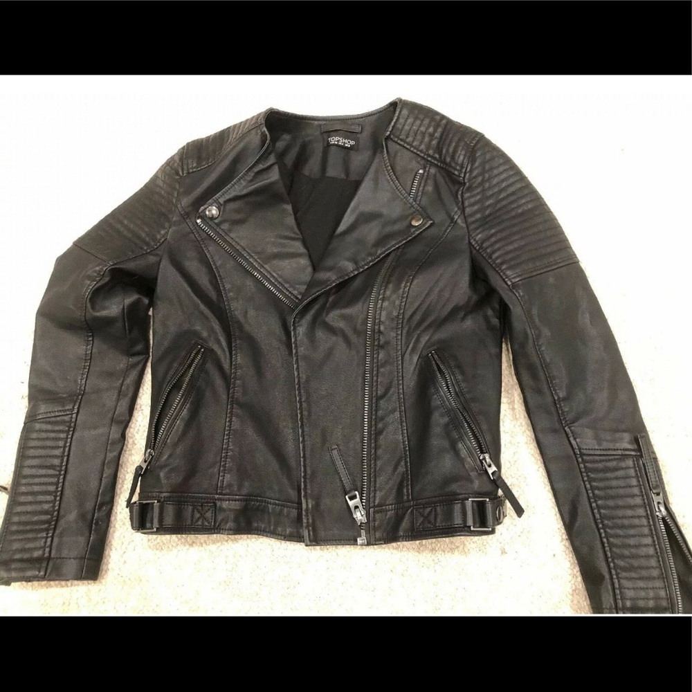 TopShop Vegan Leather Jacket Size 4